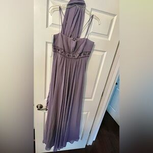 David's Bridal Lavender Maxi Dress with Beaded Waist